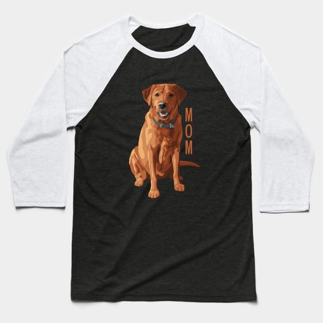 Lab Mom Red Labrador Retriever Dog Lover Baseball T-Shirt by csforest